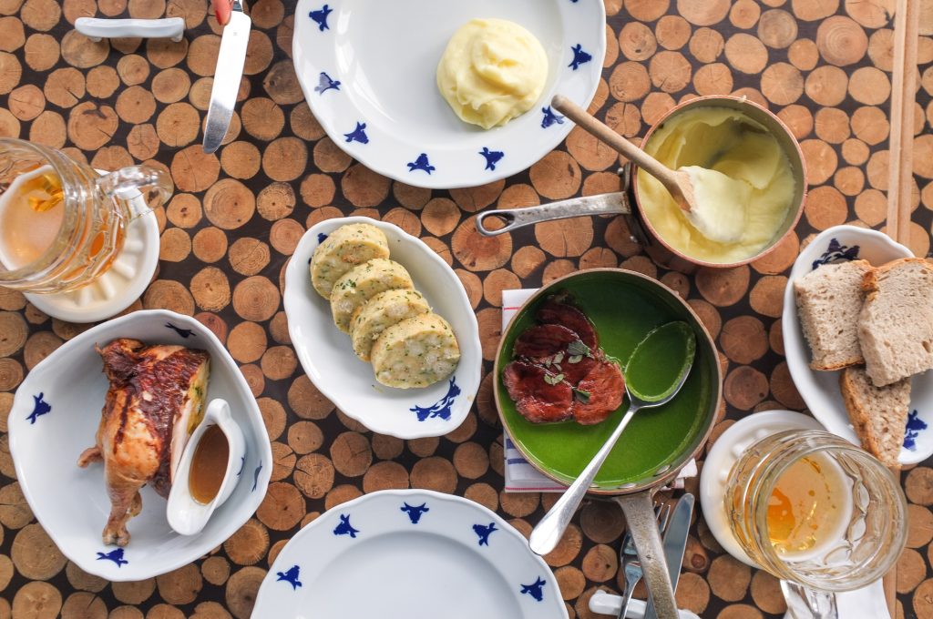 Feast in Czech restaurant
